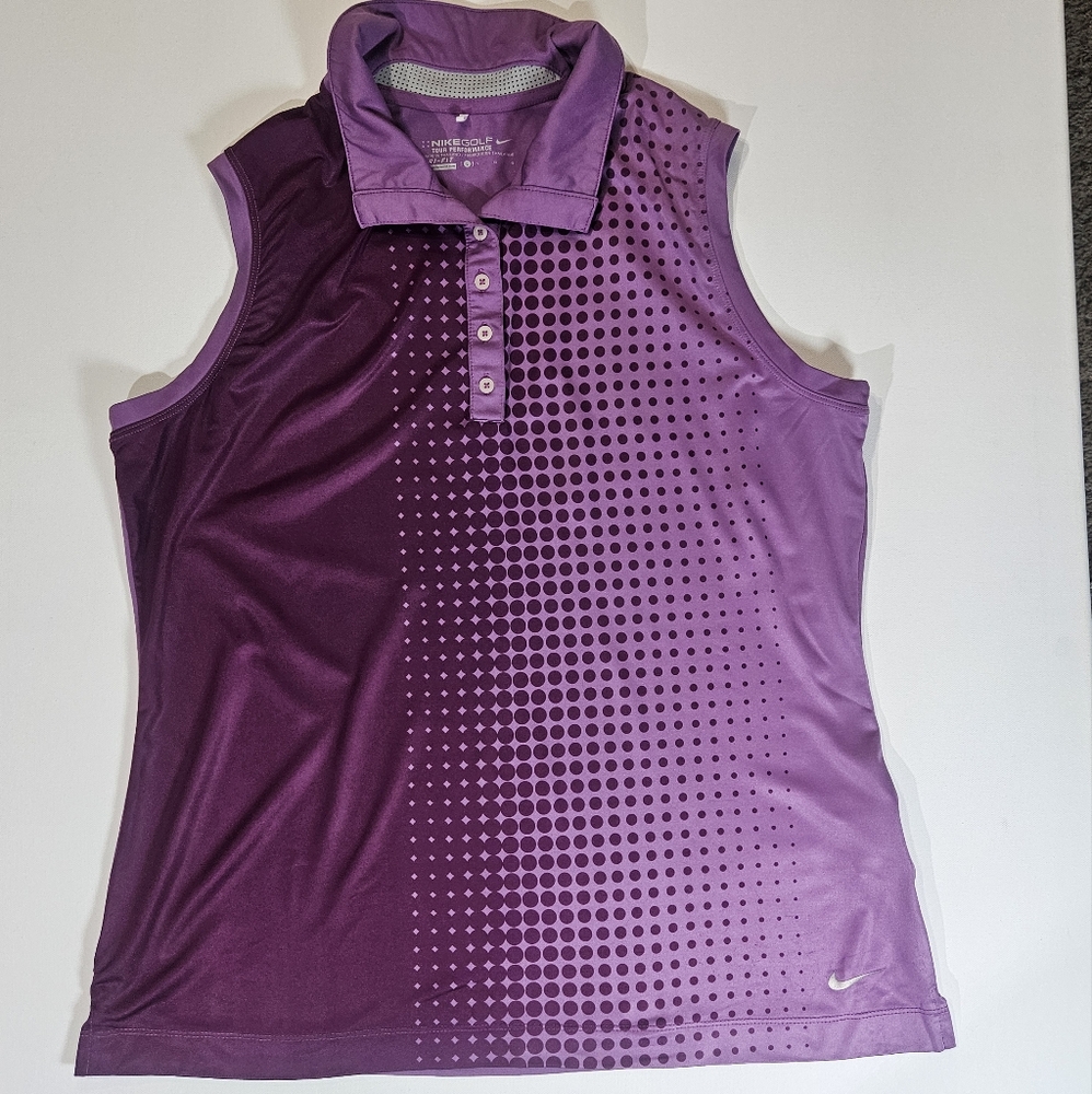 Nike Purple Gradient Sleeveless Golf Polo